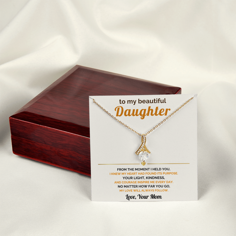 To My Daughter From Mom - My Love Will Always Follow - Beautiful Jewelry Gift