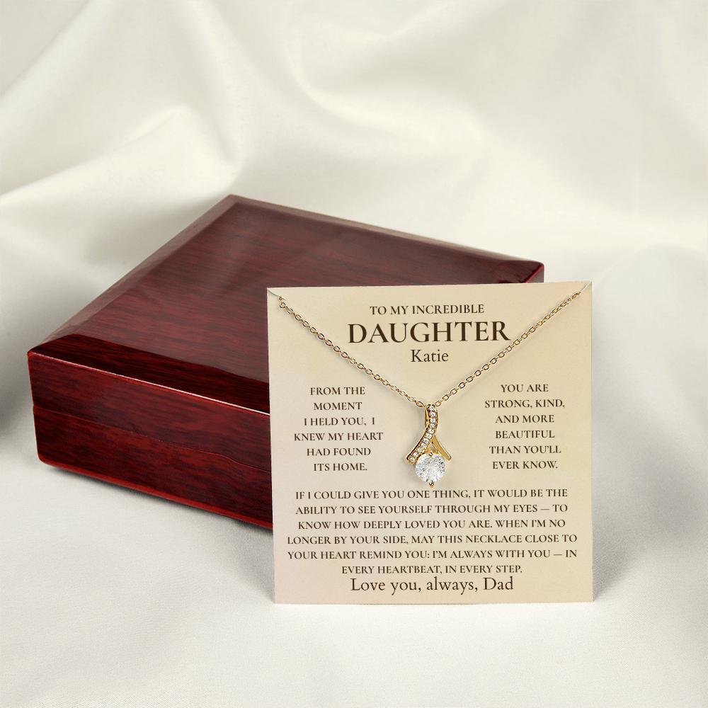 Personalized To My Daughter Necklace – “I'm Always With You” Gift from Mom or Dad for Daughter | Birthday, Christmas, Graduation