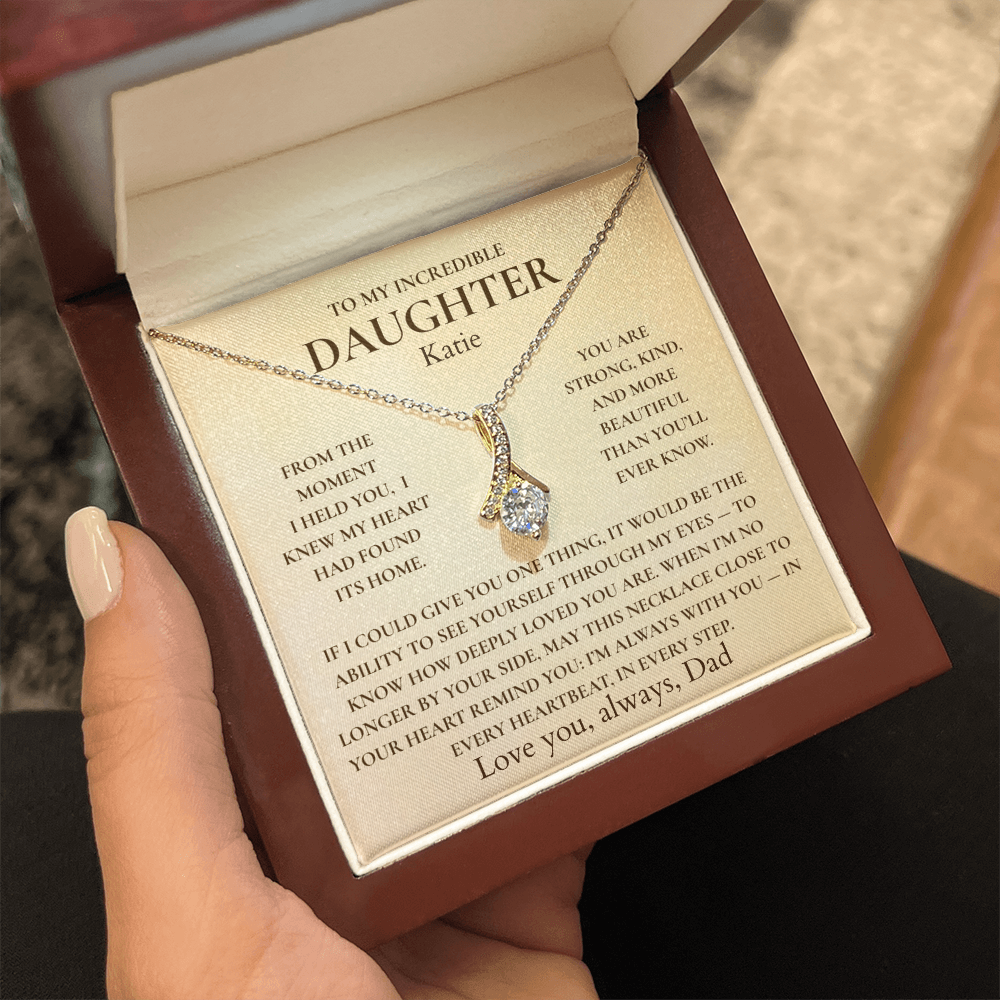 Personalized To My Daughter Necklace – “I'm Always With You” Gift from Mom or Dad for Daughter | Birthday, Christmas, Graduation