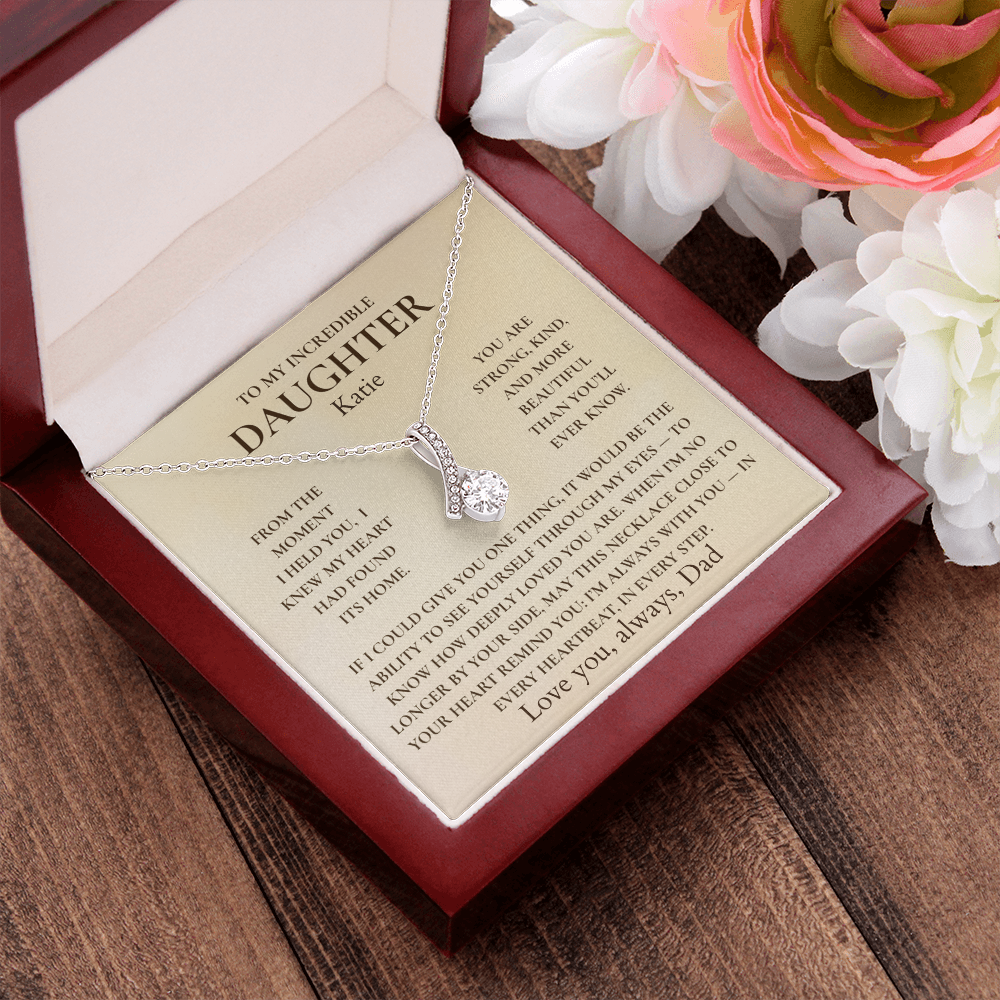 Personalized To My Daughter Necklace – “I'm Always With You” Gift from Mom or Dad for Daughter | Birthday, Christmas, Graduation
