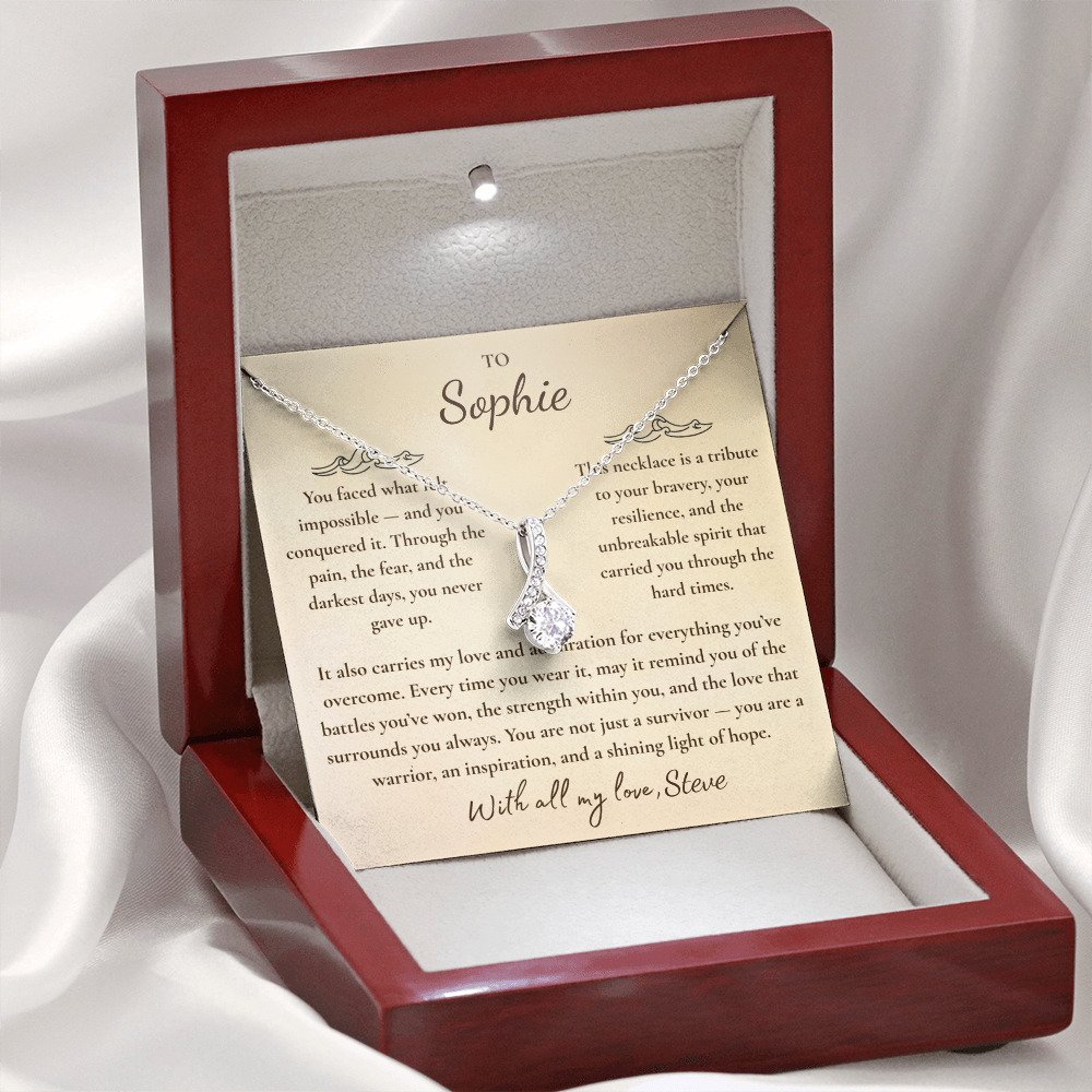 Personalized Cancer Survivor Gift – Cancer Free Jewelry | Personalized Warrior Necklace | Healing Journey & Recovery Celebration Pendant