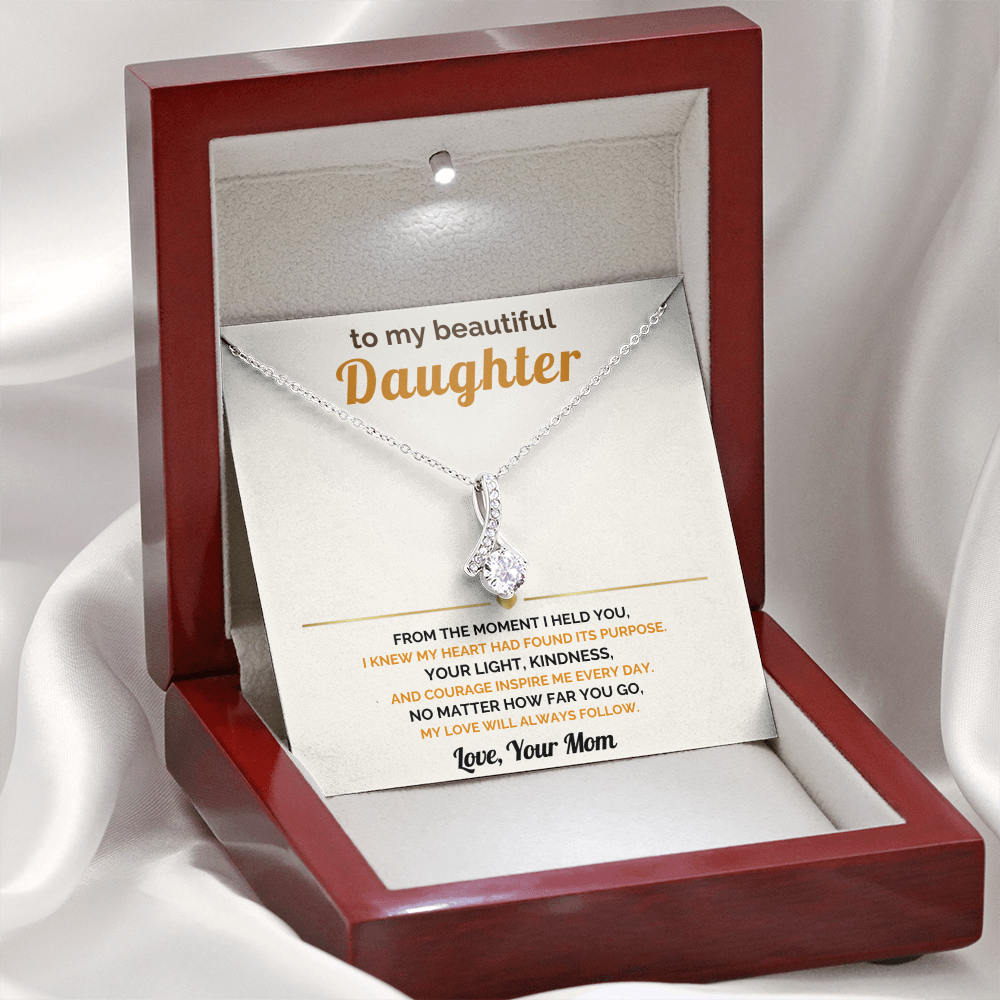To My Daughter From Mom - My Love Will Always Follow - Beautiful Jewelry Gift