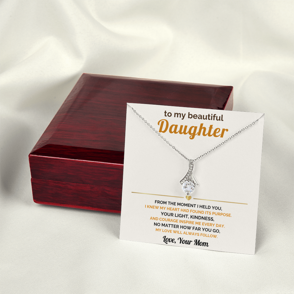 To My Daughter From Mom - My Love Will Always Follow - Beautiful Jewelry Gift