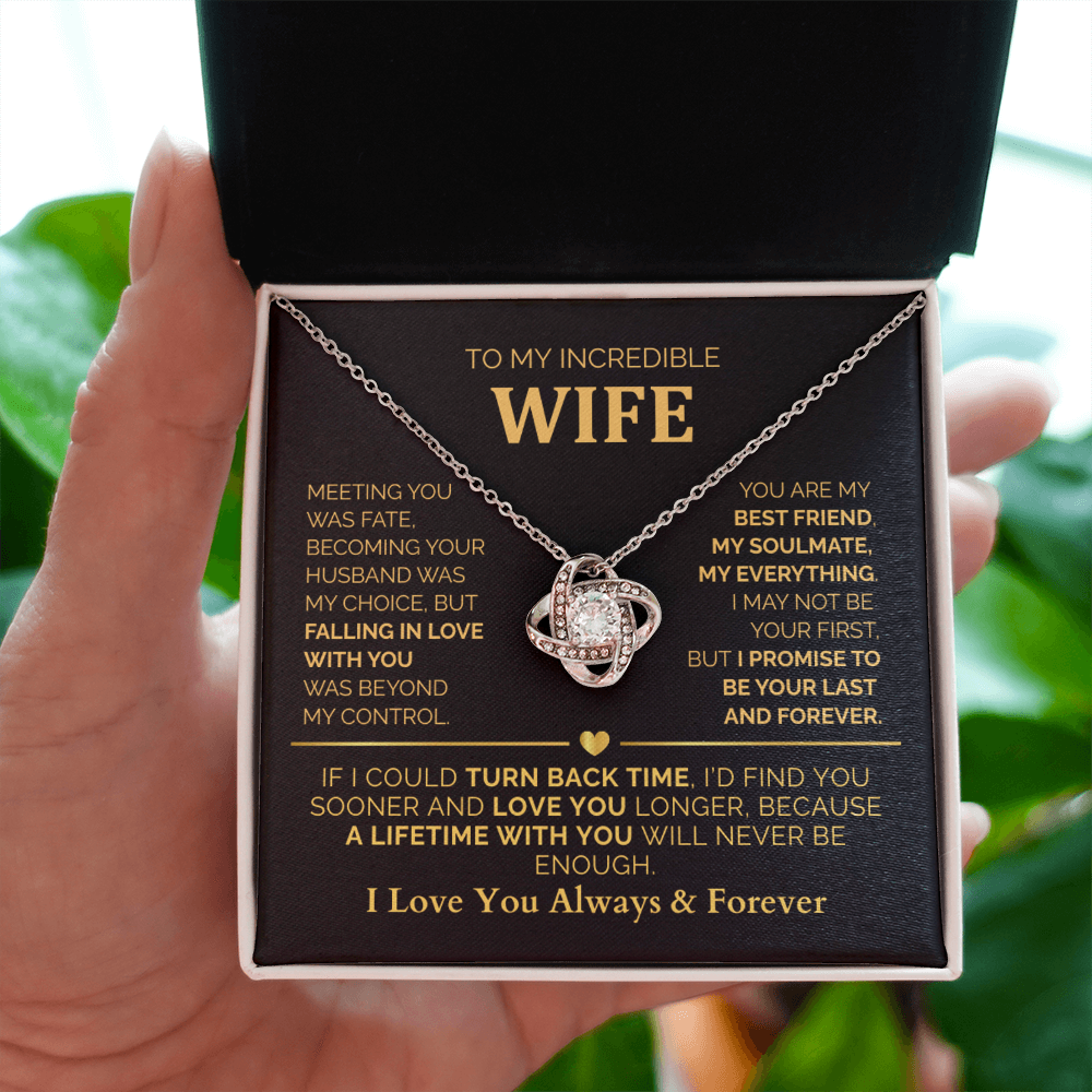 To My Wife – A Lifetime With You Will Never Be Enough - Romantic Love Knot Jewelry Gift for Christmas