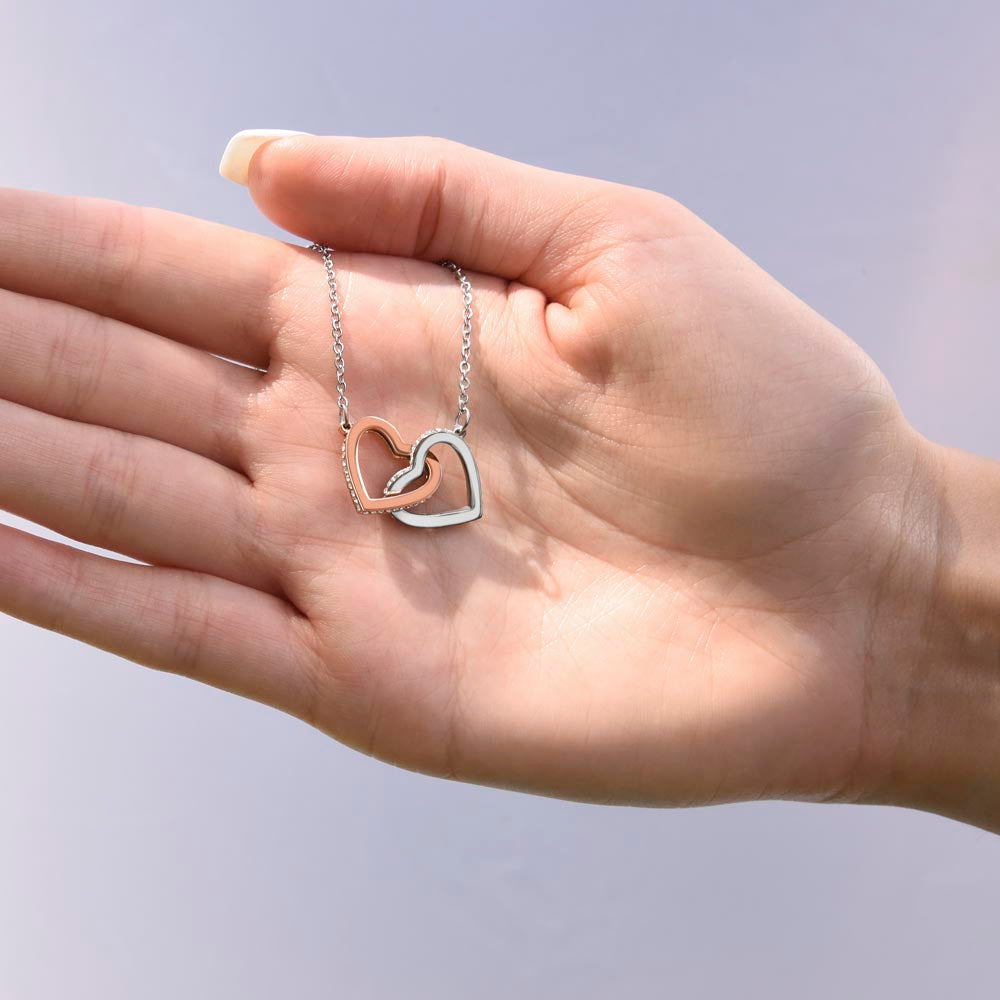 Loss of Dad Memorial Necklace – Interlocking Hearts Jewelry in Gold & Silver | Sympathy Gift for Daughter or Son Missing Father