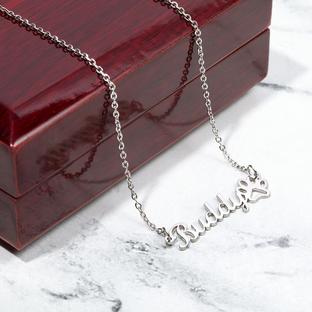 Personalized Dog Name Memorial Necklace – Pet Loss Sympathy Gift for Dog Moms