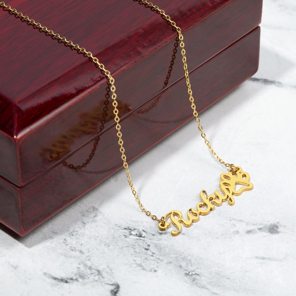Personalized Dog Name Memorial Necklace – Pet Loss Sympathy Gift for Dog Moms