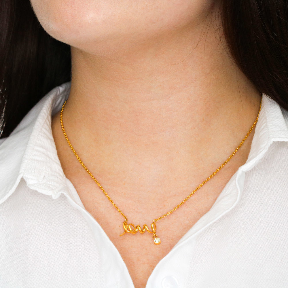 Granddaughter Gift Necklace - Love Necklace with Message from Grandma or Grandpa
