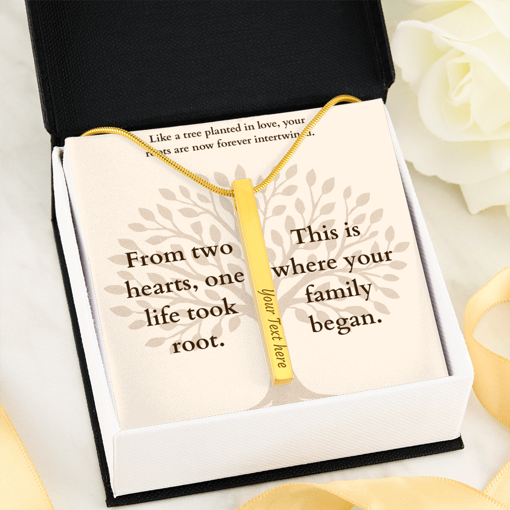Personalized Family Tree Necklace for New Parents – Custom Engraved Pendant with Baby Name & Birth Date