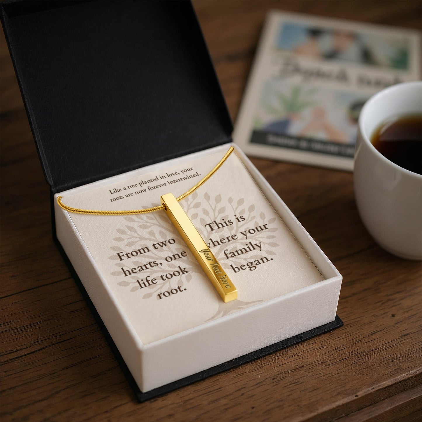 Personalized Family Tree Necklace for New Parents – Custom Engraved Pendant with Baby Name & Birth Date