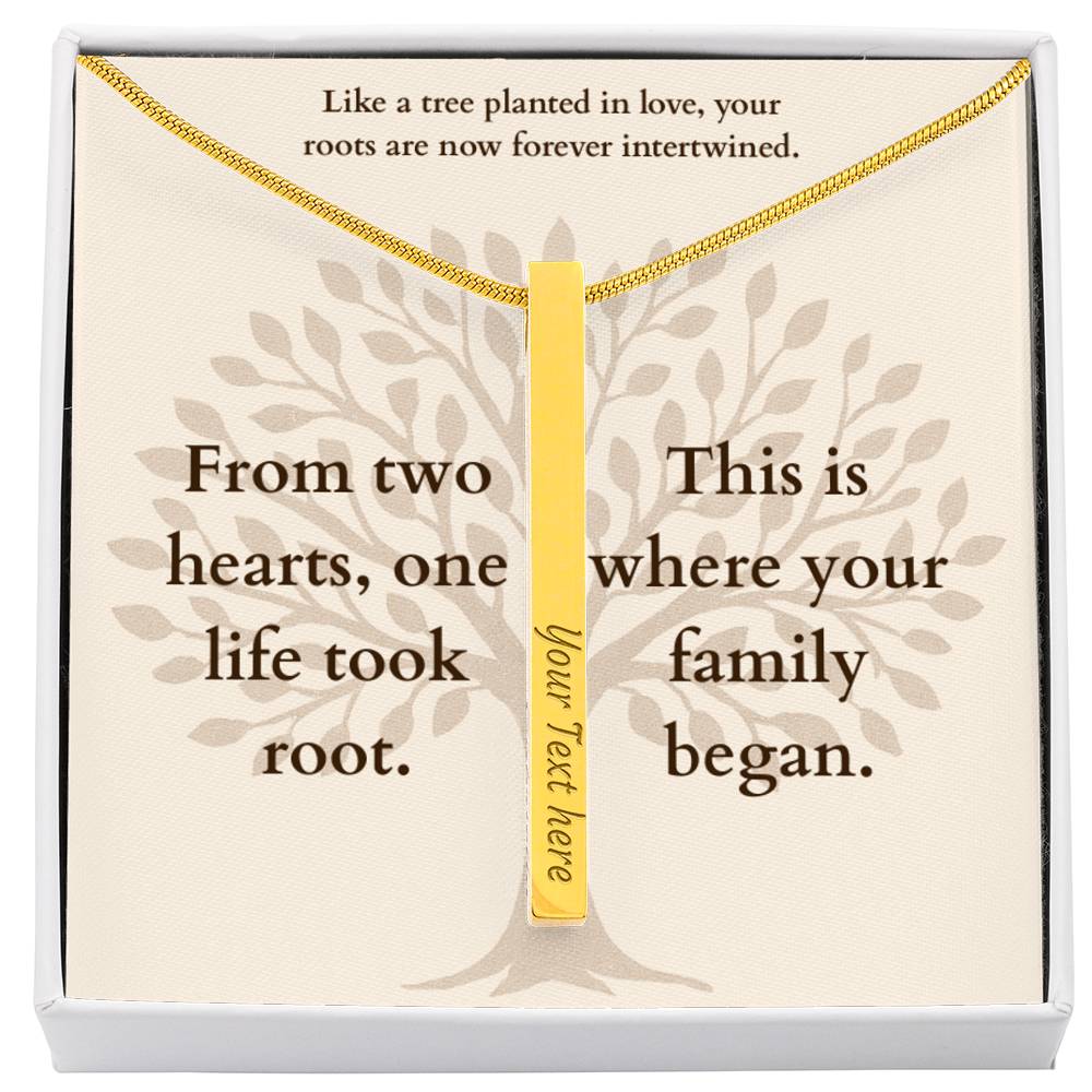 Personalized Family Tree Necklace for New Parents – Custom Engraved Pendant with Baby Name & Birth Date