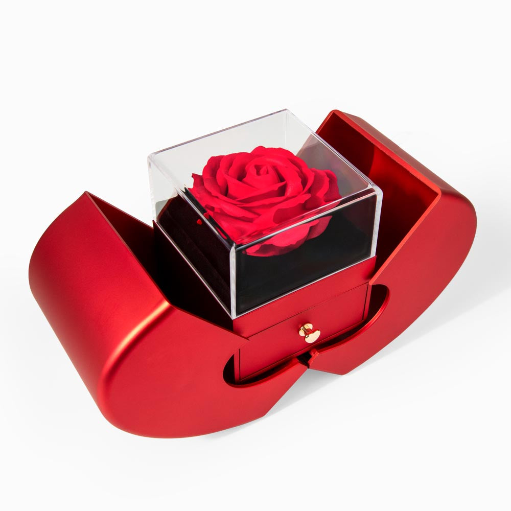 ''To My Wife" Love Knot Necklace – Elegant Red Rose Gift Box with Heartfelt Message