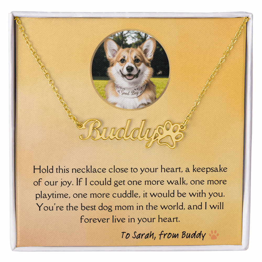 Personalized Dog Memorial Necklace for Dog Mom - Pet Loss Sympathy Gift