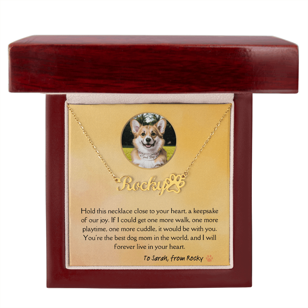 Personalized Dog Memorial Necklace for Dog Mom - Pet Loss Sympathy Gift