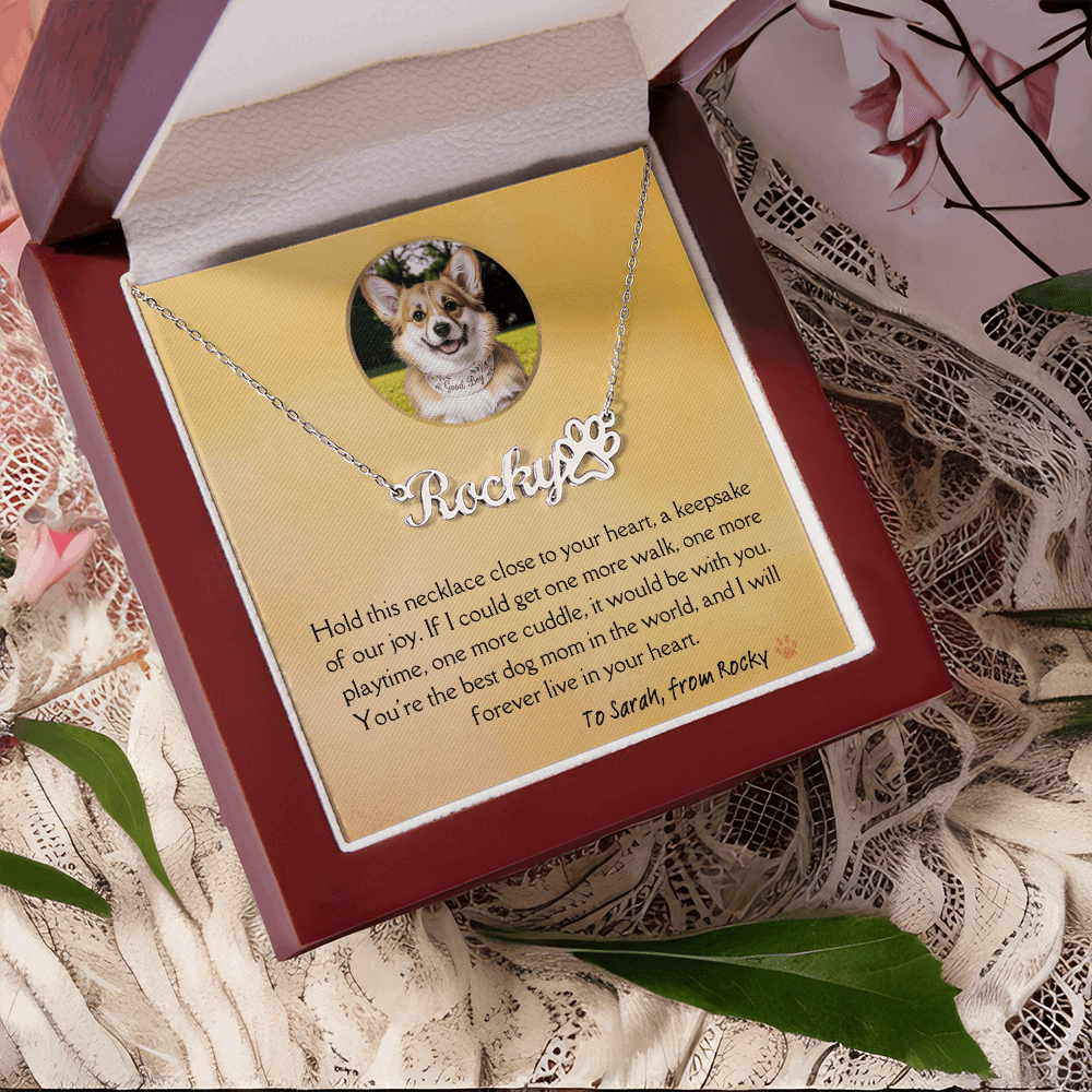 Personalized Dog Memorial Necklace for Dog Mom - Pet Loss Sympathy Gift