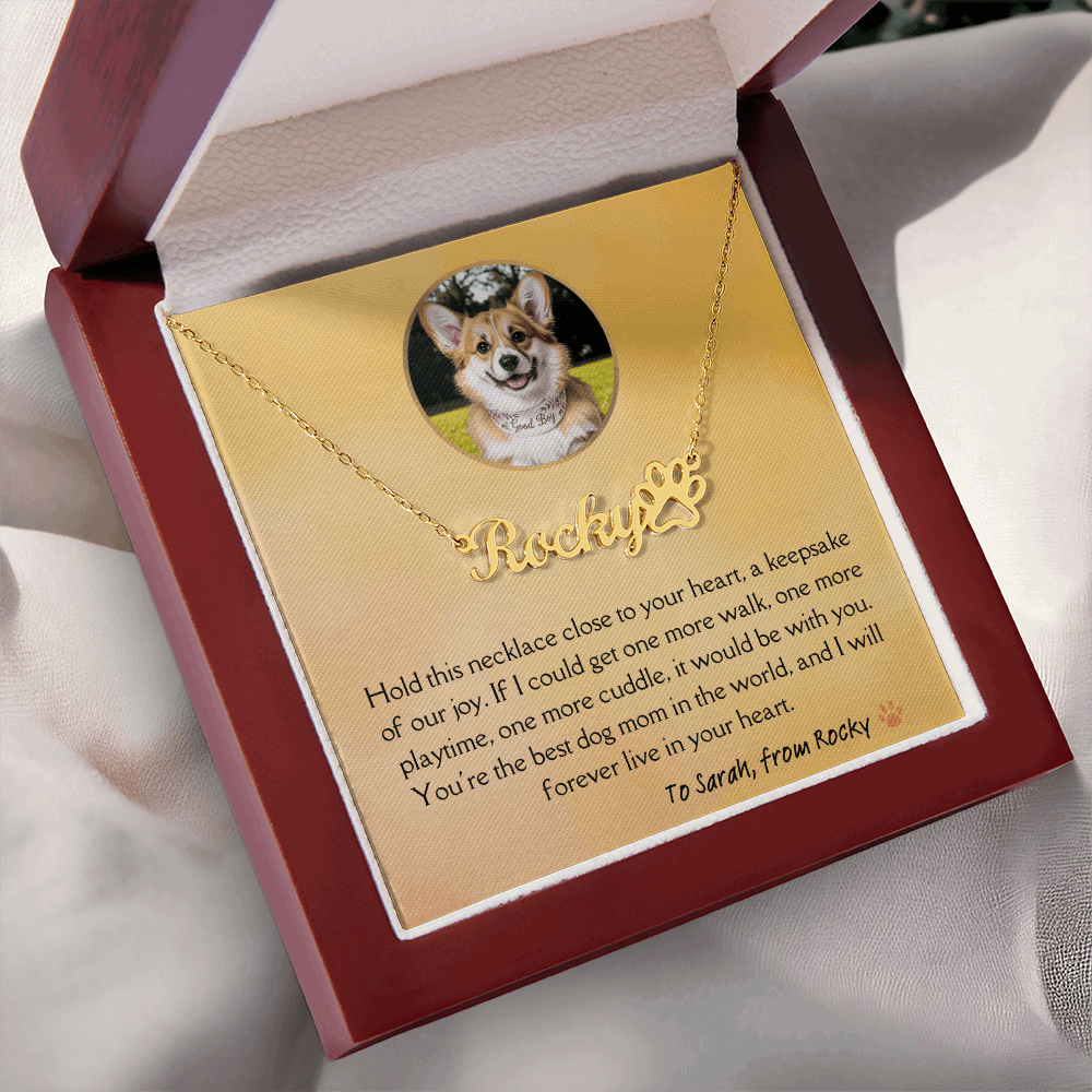 Personalized Dog Memorial Necklace for Dog Mom - Pet Loss Sympathy Gift