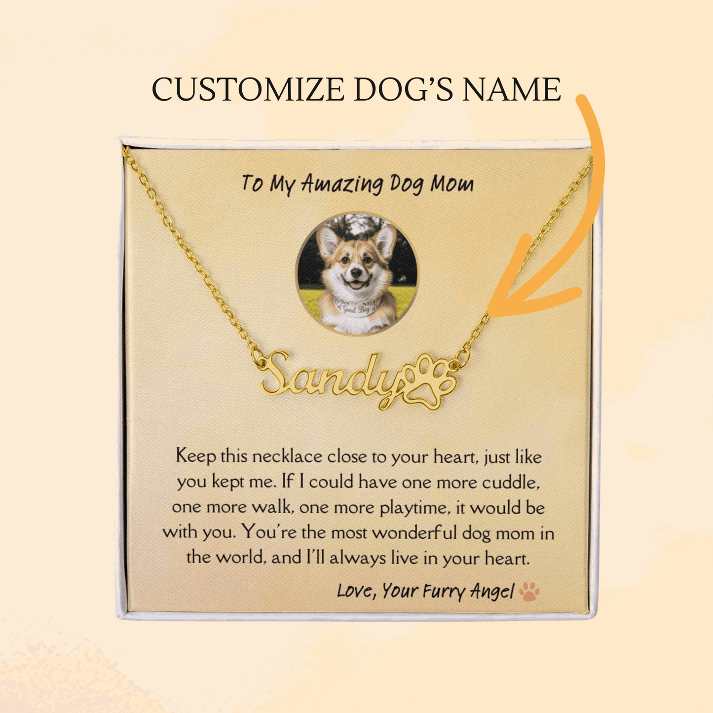 Personalized Dog Name Memorial Necklace – Pet Loss Sympathy Gift for Dog Moms