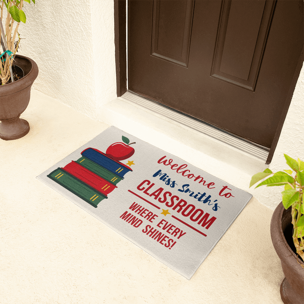 Custom Teacher Doormat with Name - Personalized Classroom Door Mat | School Supply Gift for Teacher Appreciation Week