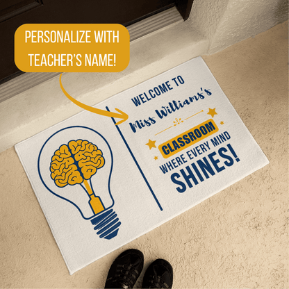 Personalized Teacher Name Doormat - Custom Classroom Decor Welcome Mat | Teacher Appreciation Gift for School