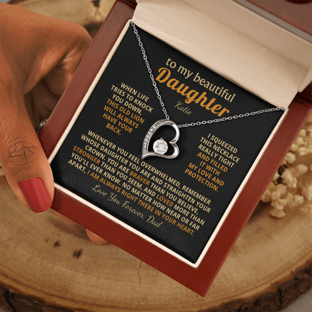 Personalized To My Daughter Necklace - Heartfelt Gift Set for Christmas, Birthday or Just Because (black card)