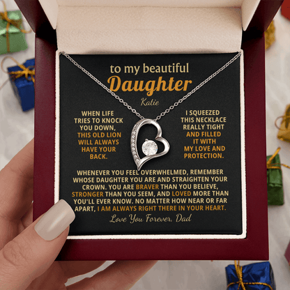 Personalized To My Daughter Necklace - Heartfelt Gift Set for Christmas, Birthday or Just Because (black card)