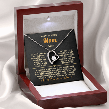 Personalized To My Mom Necklace - From Son or Daughter - Heartfelt Gift Set for Christmas, Mother's Day or Birthday