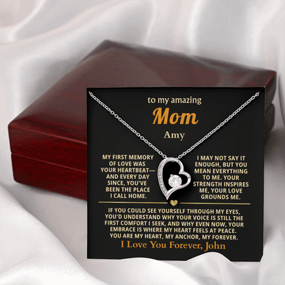 Personalized To My Mom Necklace - From Son or Daughter - Heartfelt Gift Set for Christmas, Mother's Day or Birthday