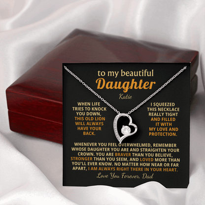 Personalized To My Daughter Necklace - Heartfelt Gift Set for Christmas, Birthday or Just Because (black card)