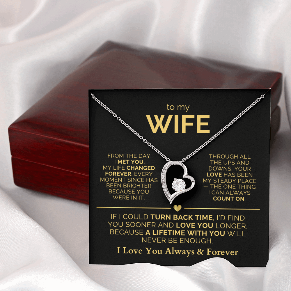 To My Wife Necklace - Heartfelt Forever Love Gift Set for Christmas, Anniversary or Birthday