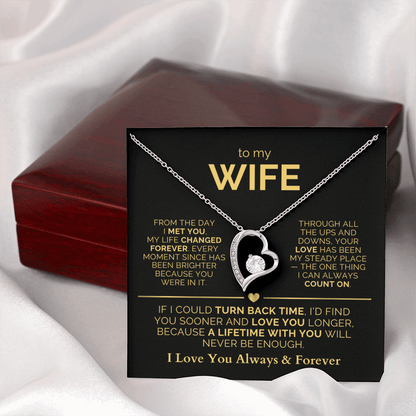 To My Wife Necklace - Heartfelt Forever Love Gift Set for Christmas, Anniversary or Birthday