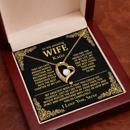 Personalized To My Wife Necklace - Heartfelt Gift Set for Christmas, Anniversary or Birthday