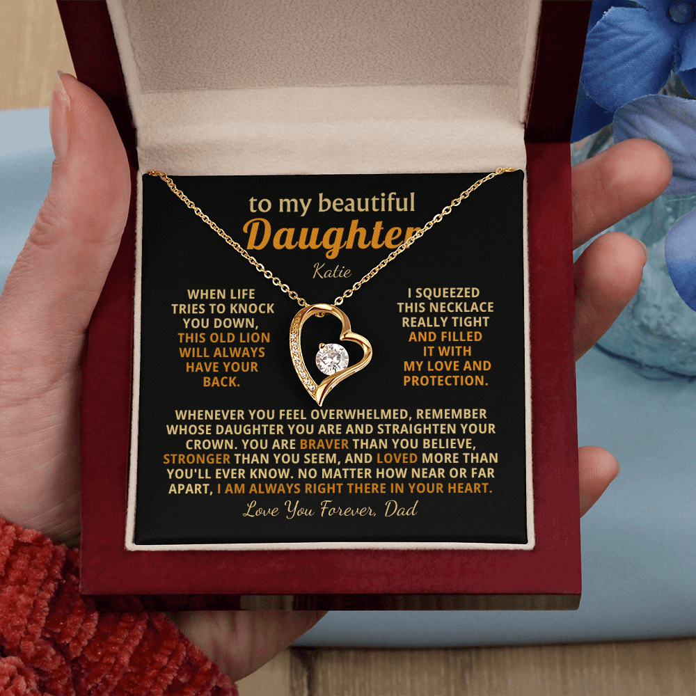 Personalized To My Daughter Necklace - Heartfelt Gift Set for Christmas, Birthday or Just Because (black card)