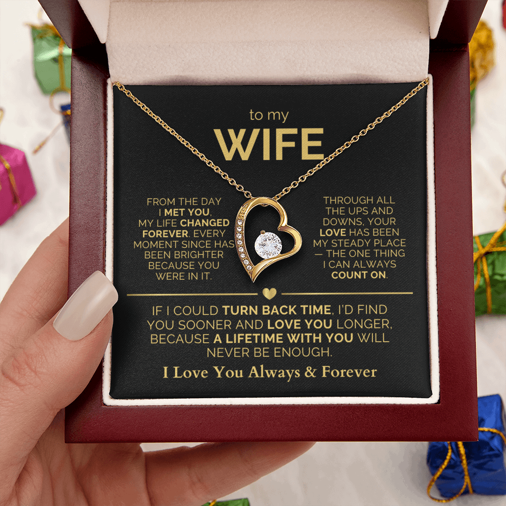 To My Wife Necklace - Heartfelt Forever Love Gift Set for Christmas, Anniversary or Birthday