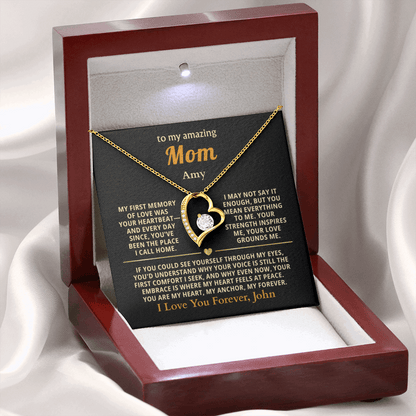 Personalized To My Mom Necklace - From Son or Daughter - Heartfelt Gift Set for Christmas, Mother's Day or Birthday