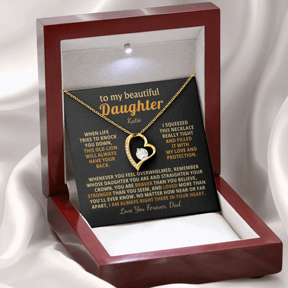 Personalized To My Daughter Necklace - Heartfelt Gift Set for Christmas, Birthday or Just Because (black card)