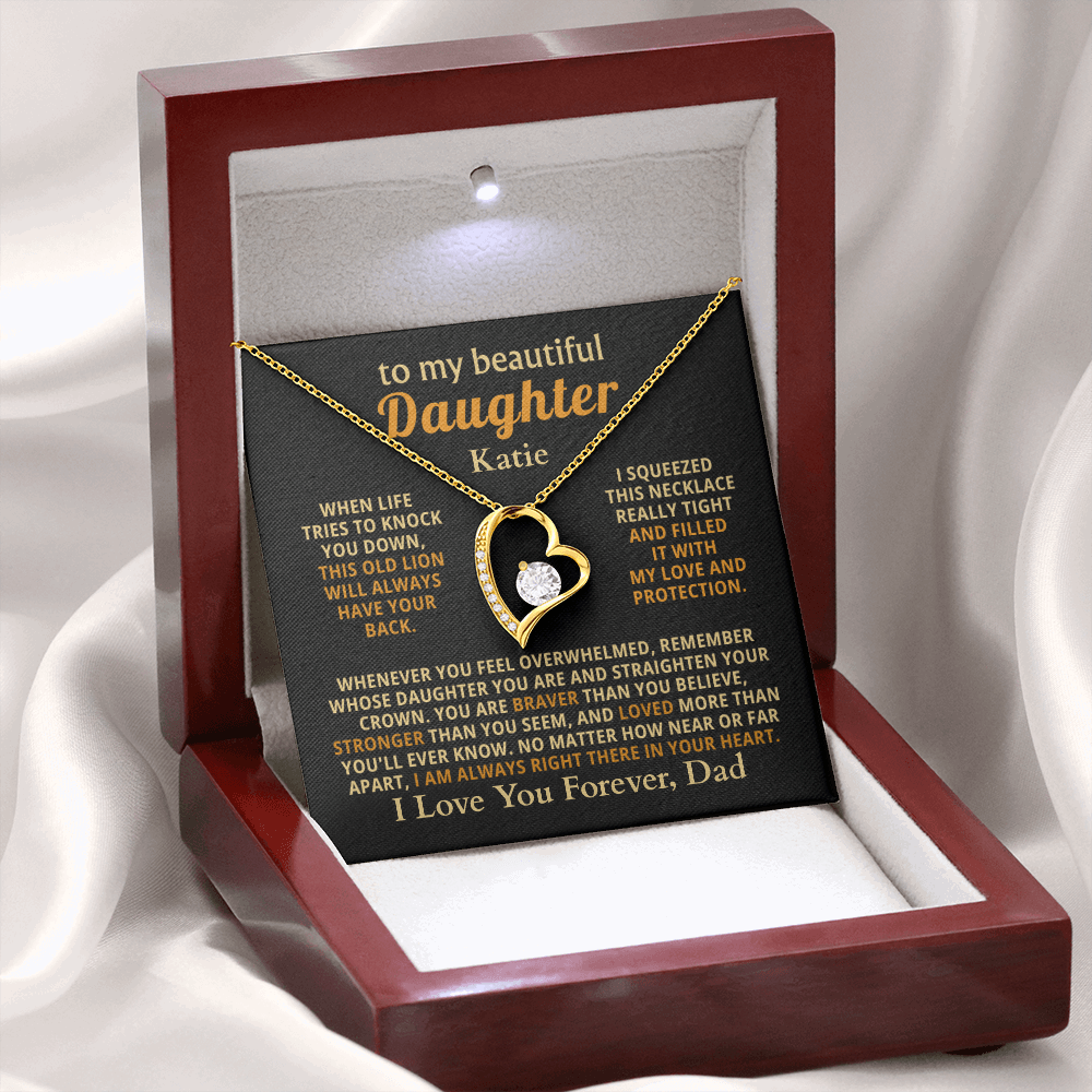 Personalized To My Daughter Necklace - Heartfelt Gift Set for Christmas, Birthday or Just Because (black card 2)