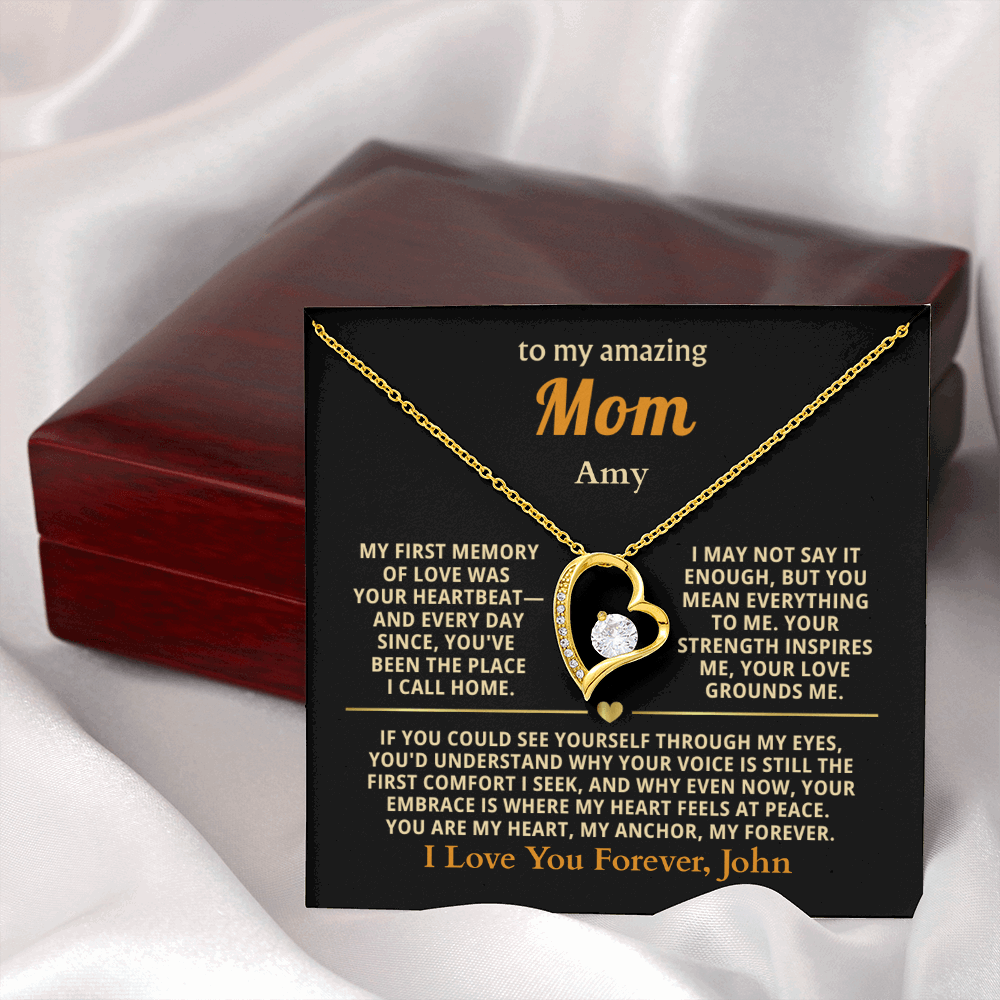 Personalized To My Mom Necklace - From Son or Daughter - Heartfelt Gift Set for Christmas, Mother's Day or Birthday