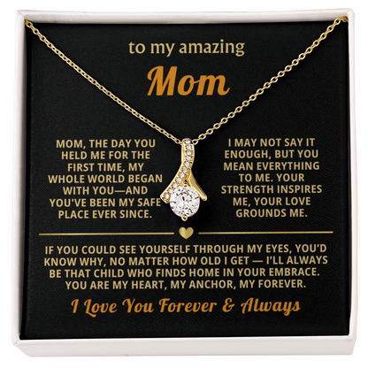 To My Mom Necklace - Heartfelt Alluring Beauty Gift Set for Christmas, Mother's Day or Birthday