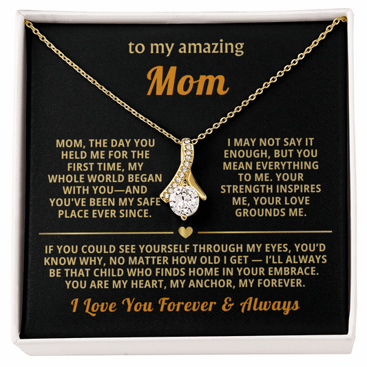 To My Mom Necklace - Heartfelt Alluring Beauty Gift Set for Christmas, Mother's Day or Birthday