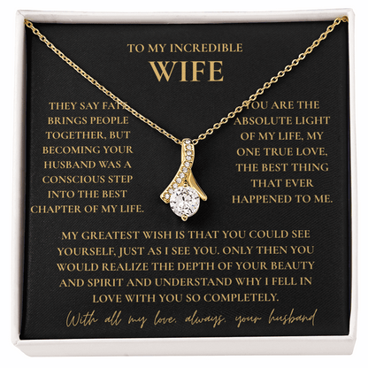 To My Wife Necklace - Romantic Gift with Message Card