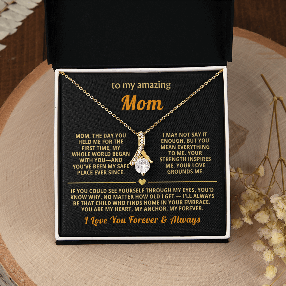 To My Mom Necklace - Heartfelt Alluring Beauty Gift Set for Christmas, Mother's Day or Birthday