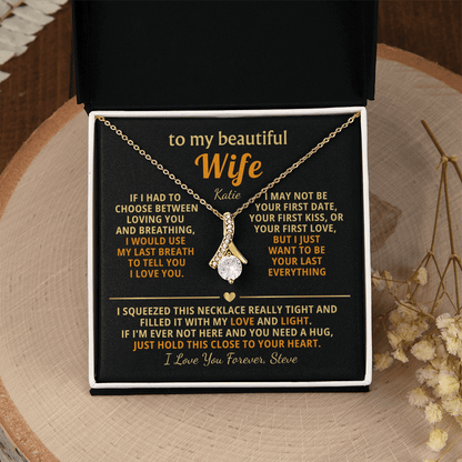 Personalized To My Wife Necklace - Heartfelt Gift Set for Christmas, Anniversary or Birthday