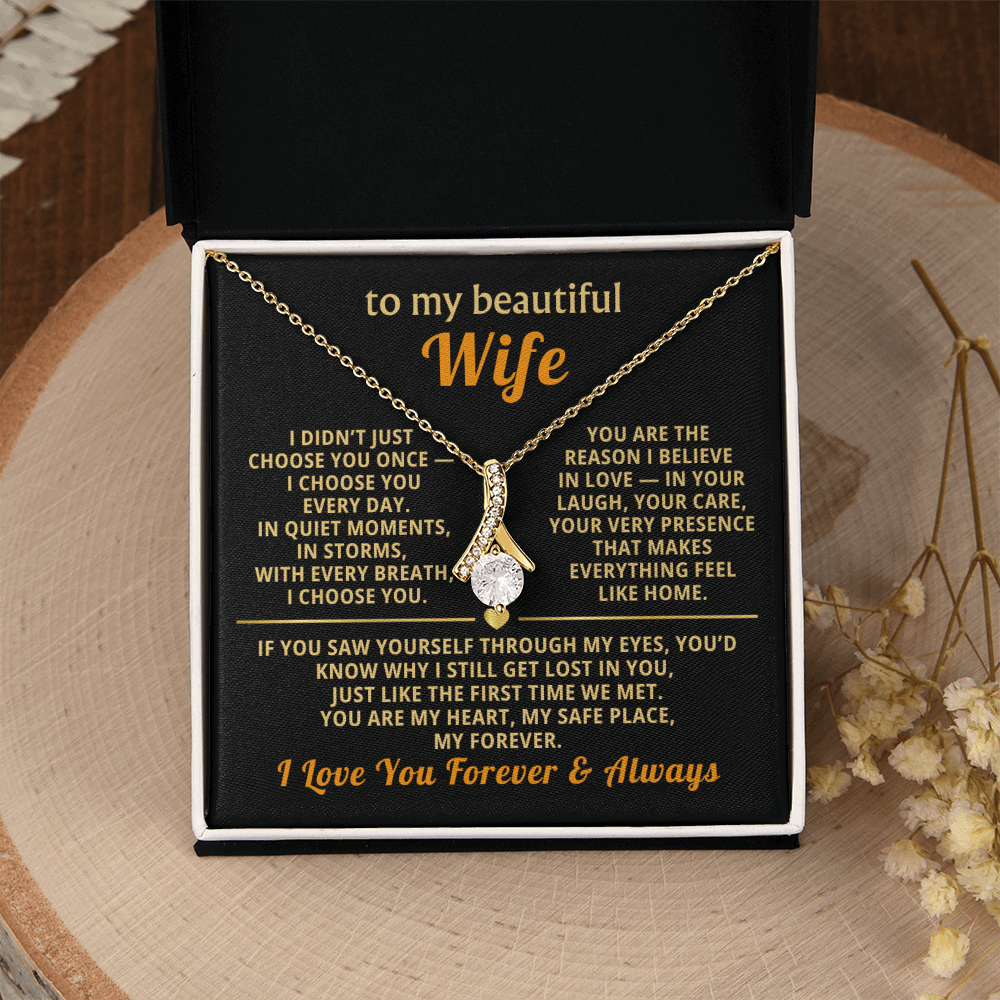 To My Wife Necklace - Heartfelt Alluring Beauty Gift Set for Christmas, Anniversary or Birthday