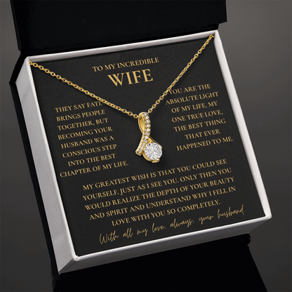 To My Wife Necklace - Romantic Gift with Message Card