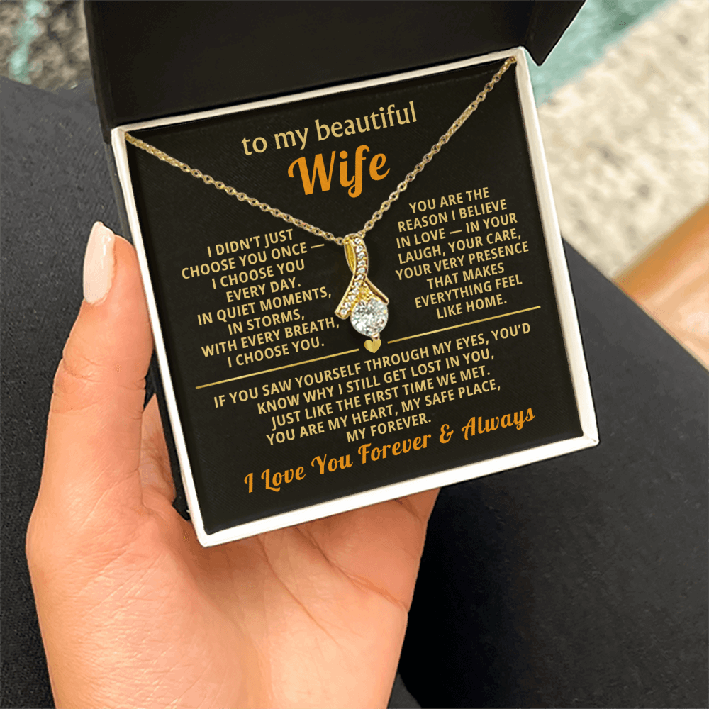 To My Wife Necklace - Heartfelt Alluring Beauty Gift Set for Christmas, Anniversary or Birthday