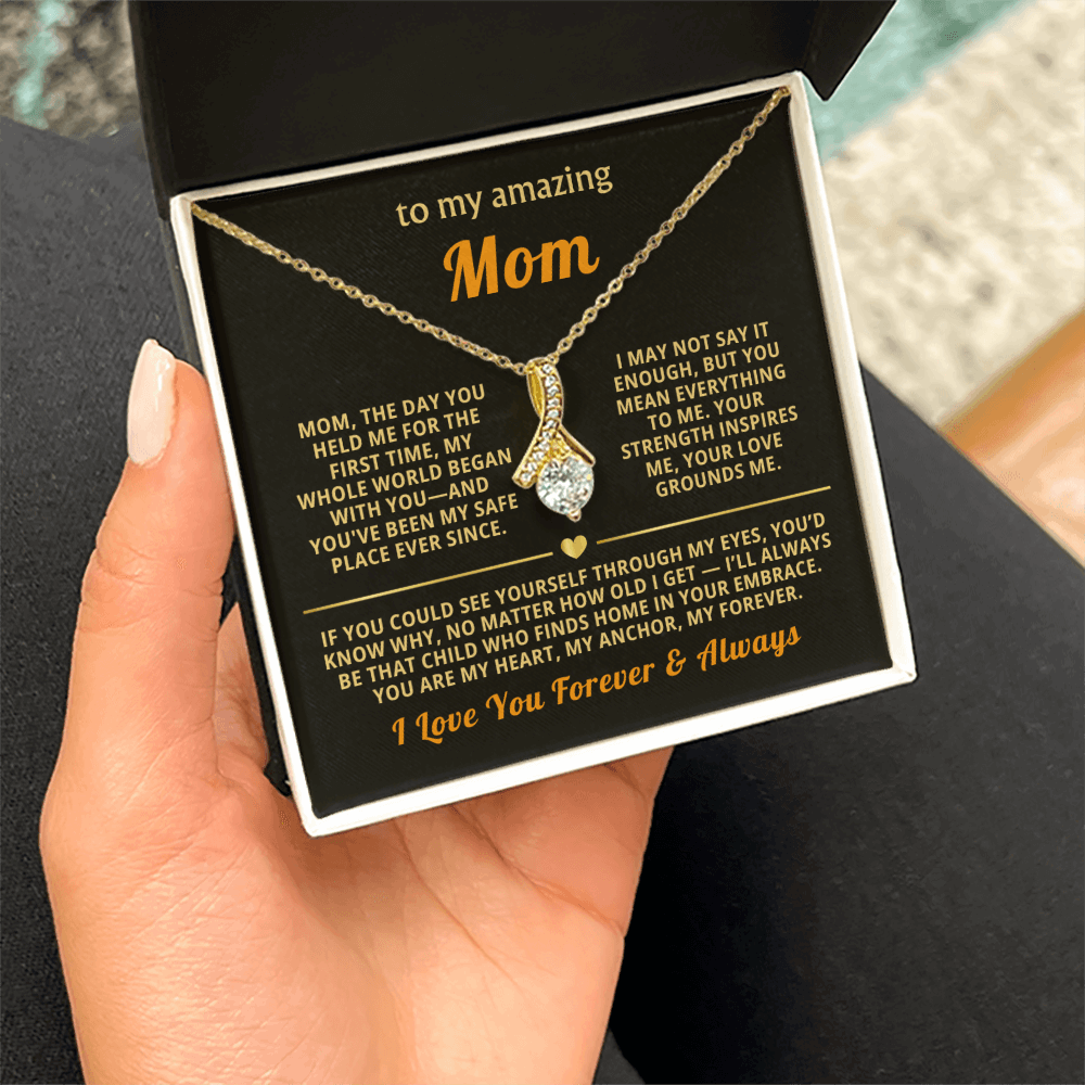 To My Mom Necklace - Heartfelt Alluring Beauty Gift Set for Christmas, Mother's Day or Birthday