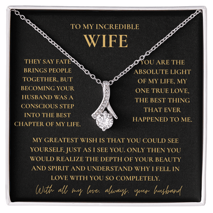 To My Wife Necklace - Romantic Gift with Message Card