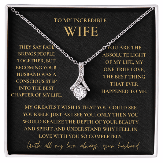 To My Wife Necklace - Romantic Gift with Message Card