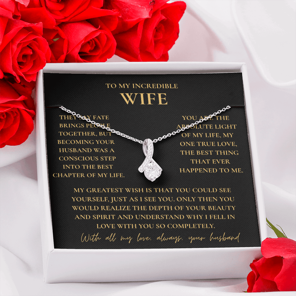 To My Wife Necklace - Romantic Gift with Message Card