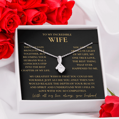 To My Wife Necklace - Romantic Gift with Message Card